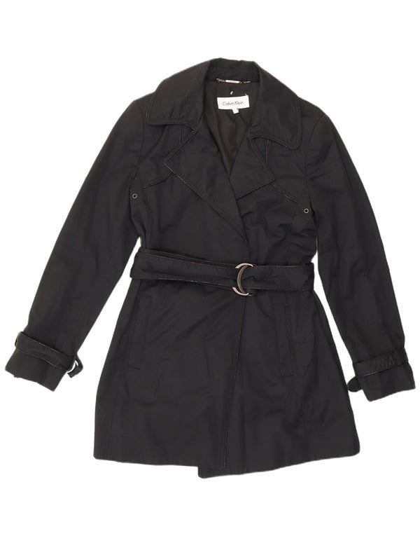 Trench pentru femei Calvin Klein UK 10 Small Black Bumbac Classic