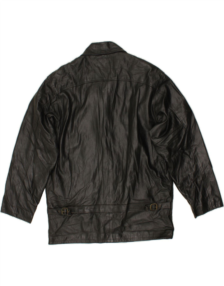 ARAL & ARAL Mens Leather Jacket UK 40 Large Black Leather Vintage Aral & Aral and Second-Hand Aral & Aral from Messina Hembry 