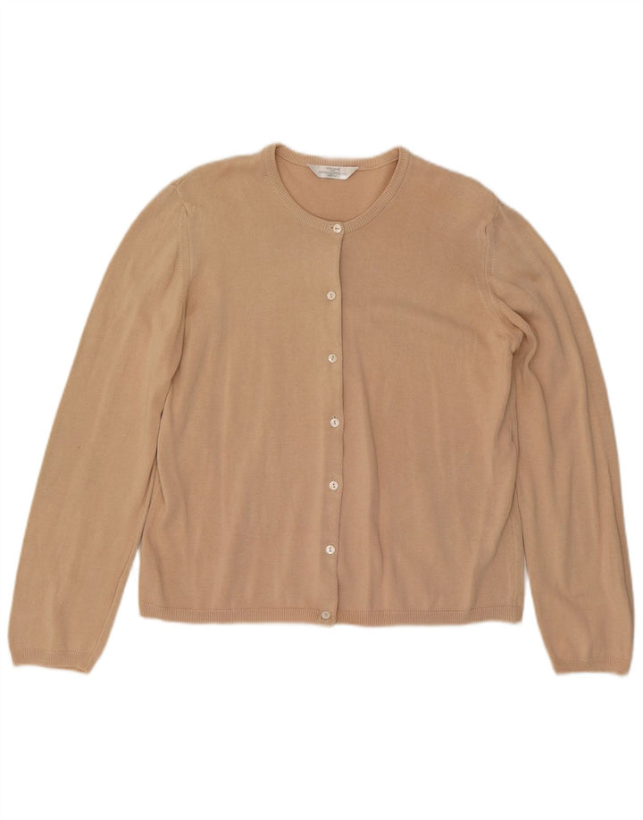 Pulover cardigan pentru femei Marks & Spencer UK 12 bumbac mediu bej