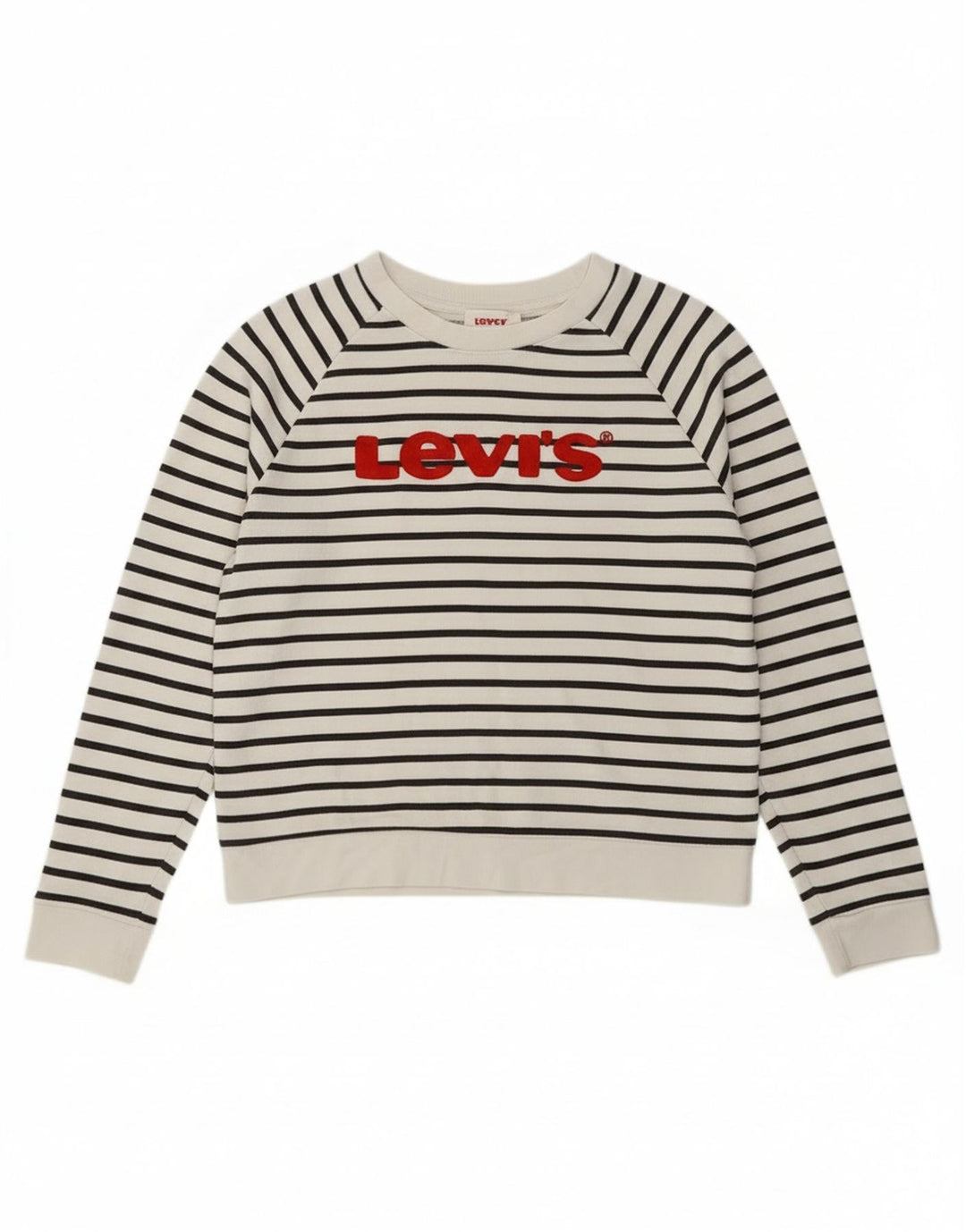 Pulover Levi's cu grafic pentru femei UK 14 Medium White Striped Nautical