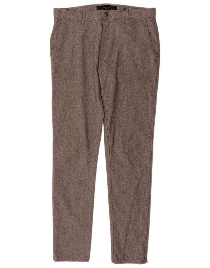 Pantaloni chino slim pentru bărbați Zara EU 38 Mici L30 L30 Gri