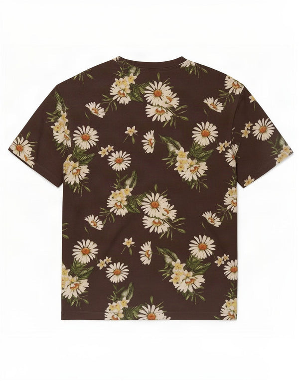 Jack & Jones Tricou Bărbați Top Mic Maro Floral Bumbac