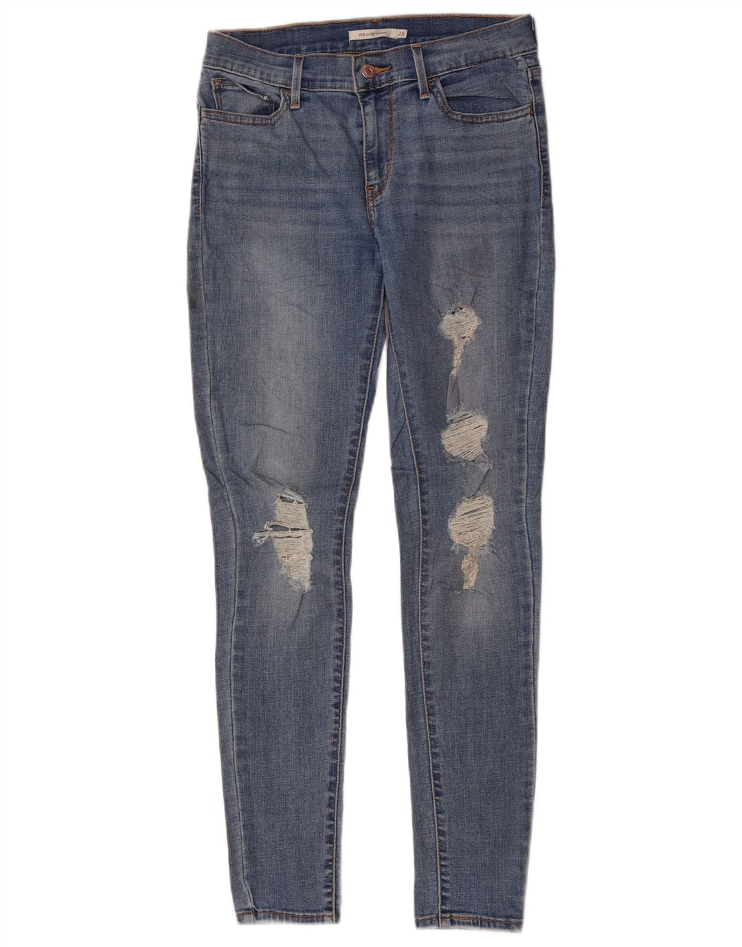 Blugi super skinny 710 distressed pentru femei LEVI'S W28 L30 poliester albastru