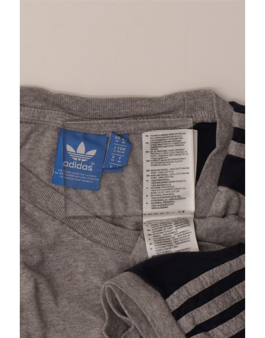 Tricou pentru femei ADIDAS UK 14, bumbac color bloc, gri mediu