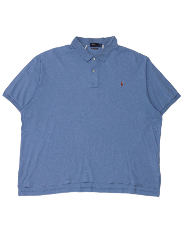 Cămașă polo mare Polo Ralph Lauren pentru bărbați, 3XL, bumbac cu pete albastre