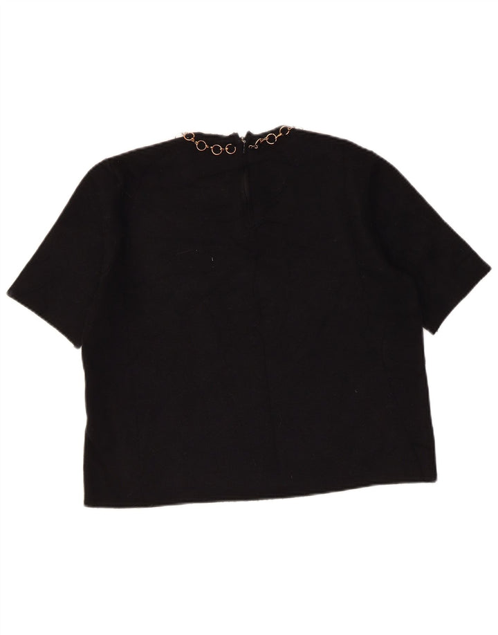 Bluză Crop Top Femei Zara UK 12 Medium Black Viscose