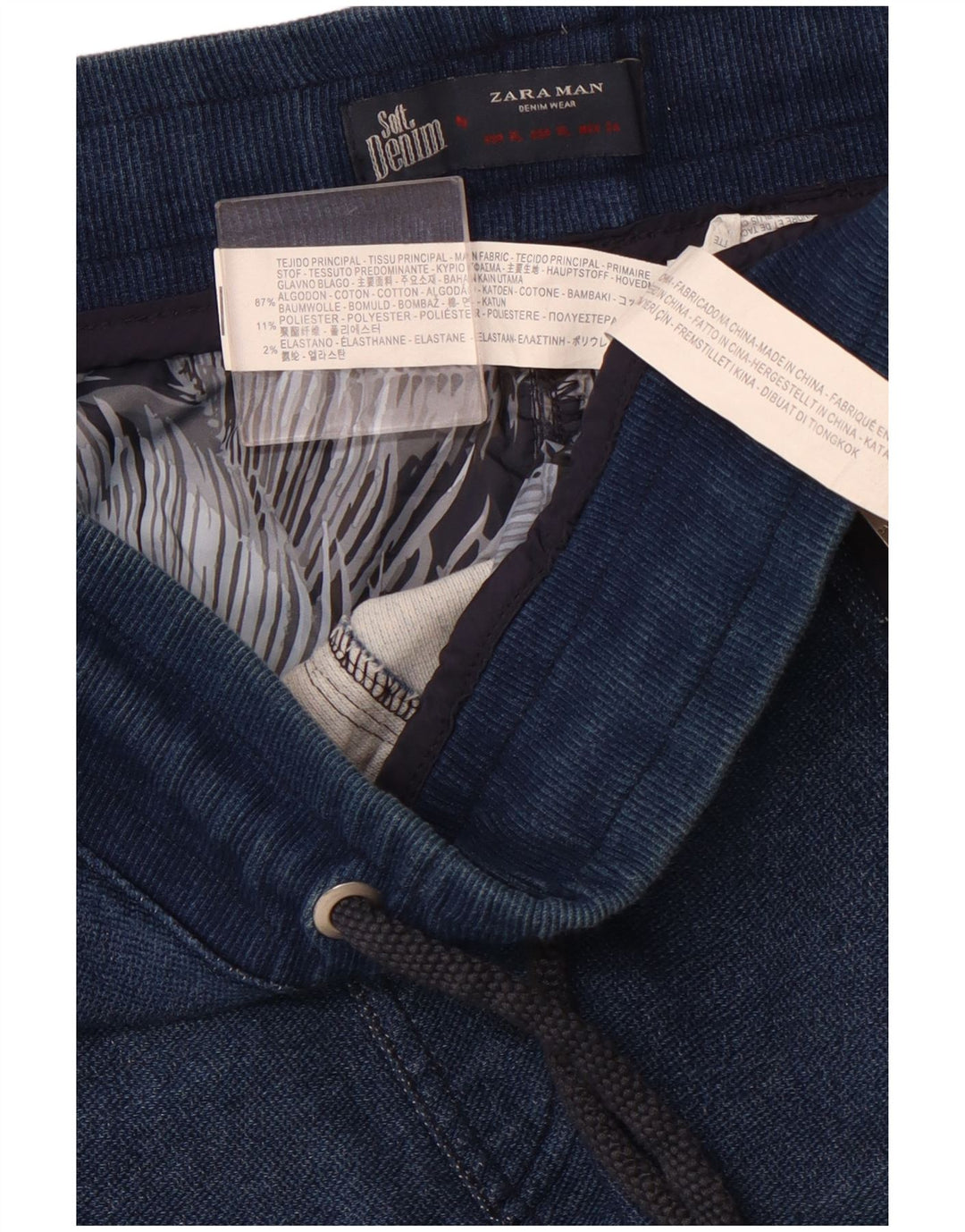 Pantaloni de jogging ZARA pentru bărbați, XL, bumbac, albastru