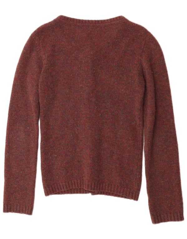 Pulover cardigan pentru femei Toast UK 6 XS Burgundy Lână striată