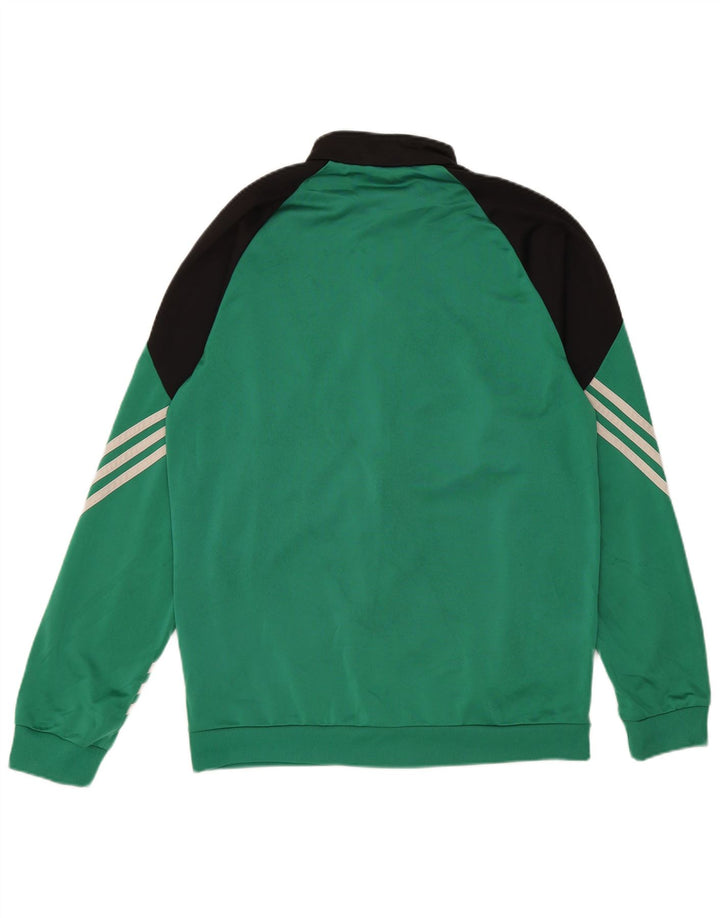 Jachetă de trening pentru bărbați Adidas, verde mediu, poliester color bloc