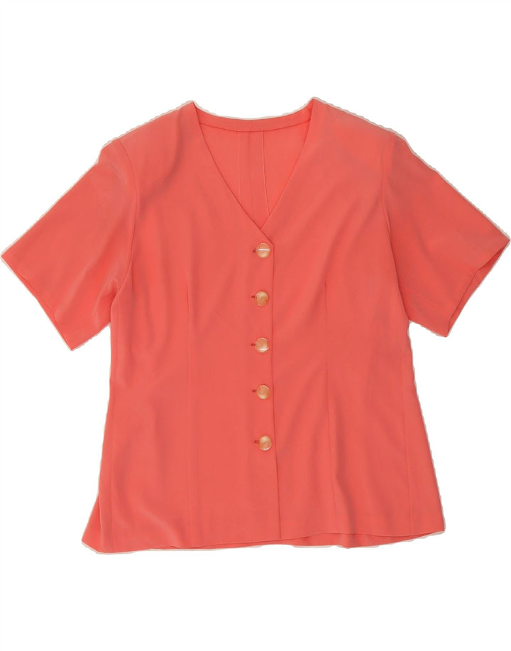VINTAGE Womens Short Sleeve Shirt Blouse UK 14 Medium Pink Vintage Vintage and Second-Hand Vintage from Messina Hembry 