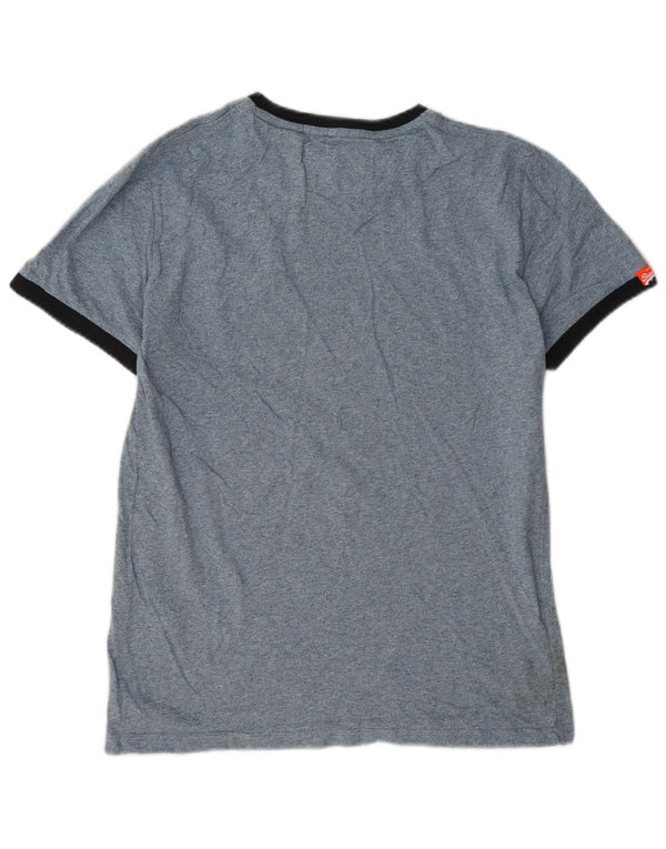 Tricou Superdry pentru bărbați Top mic albastru bumbac cu pete
