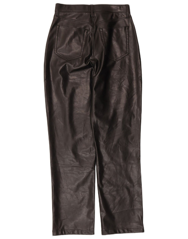 Pantaloni drepti din piele artificială Abercrombie & Fitch pentru femei US 8 Medium W29 L