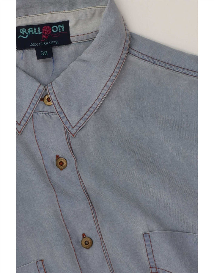 Ball On Cămașă supradimensionată cu mânecă scurtă pentru femei IT 38 XS Blue Silk