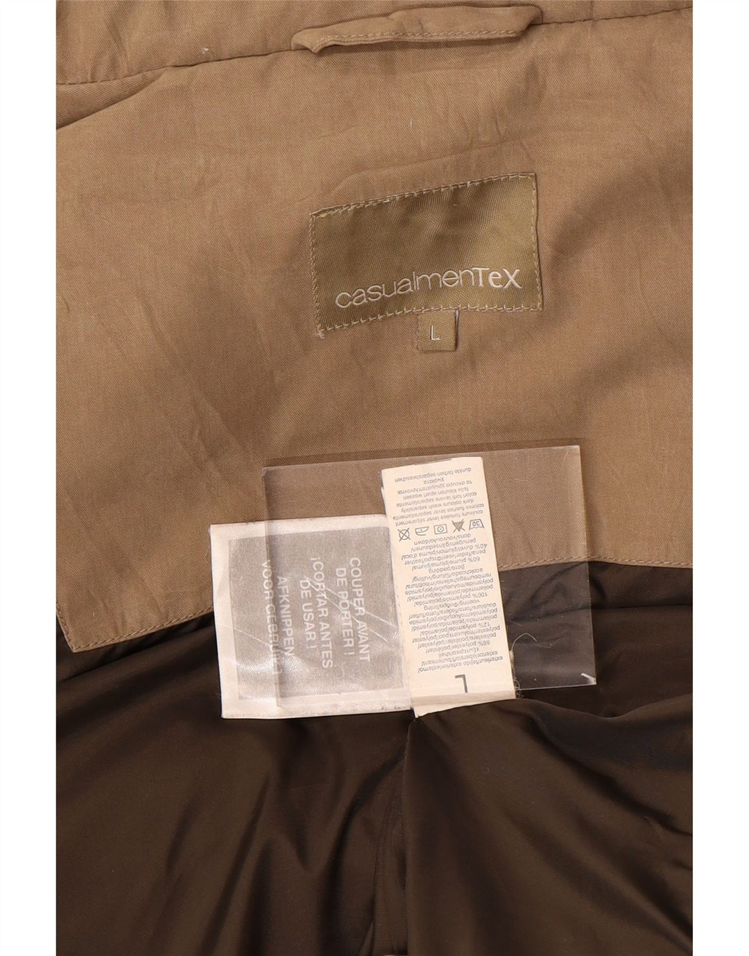 VINTAGE Gilet căptușit pentru bărbați UK 40, mare, bej, poliester