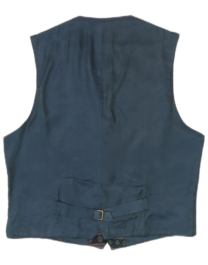 Vestă vintage pentru bărbați, XL, poliester geometric, albastru bleumarin
