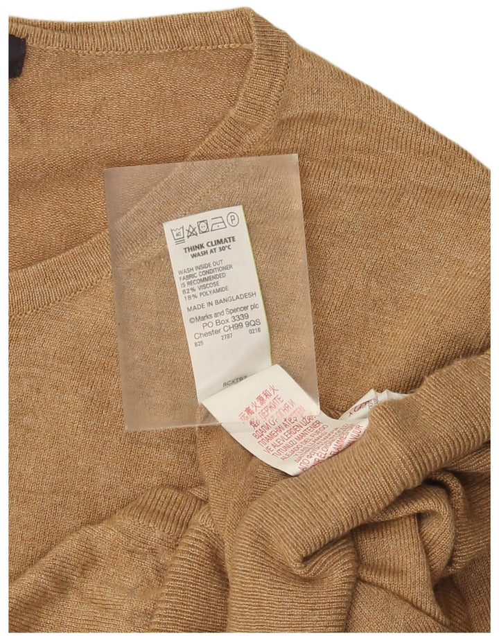 Pulover cardigan pentru femei Marks & Spencer UK 14 mare, bej, viscoză