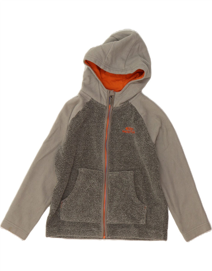 WEIRD FISH Boys Hooded Fleece Jacket 9-10 Years Grey Colourblock Polyester Vintage Weird Fish and Second-Hand Weird Fish from Messina Hembry 