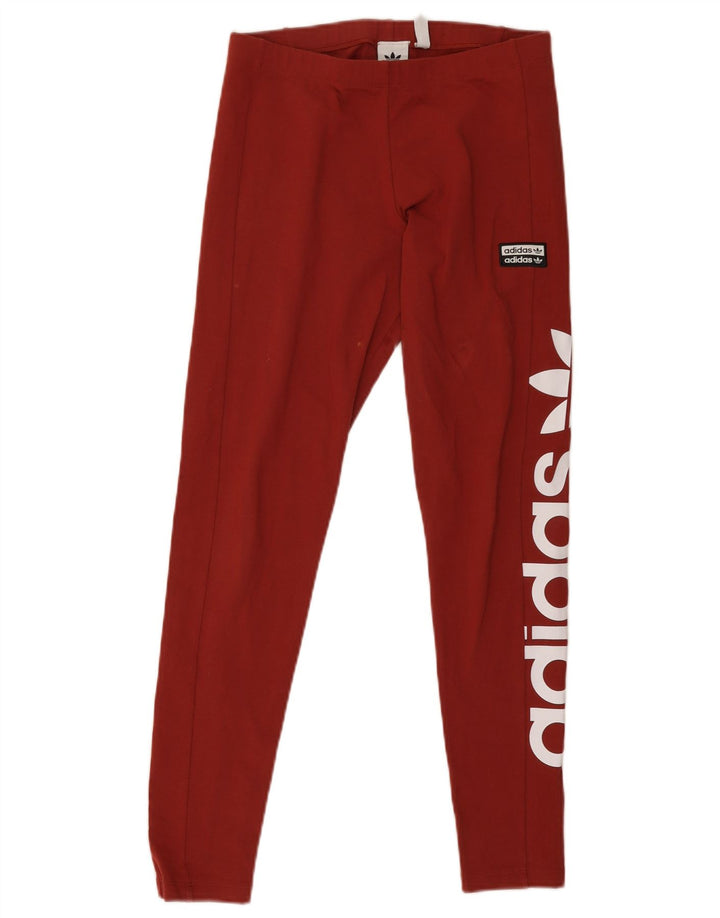 Leggings grafic Adidas pentru femei UK 12 Medium Burgundy