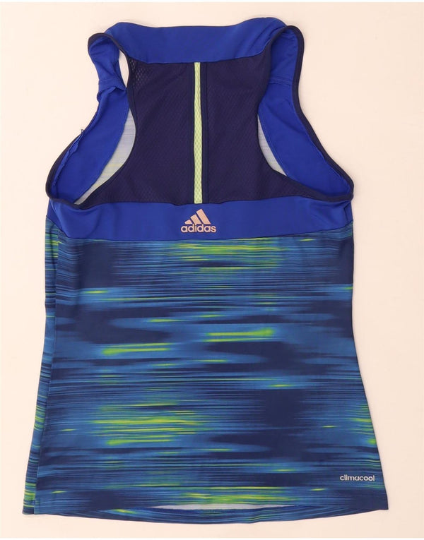 Adidas Climacool Vest Top pentru femei UK 8/10 Small Blue Pinstripe