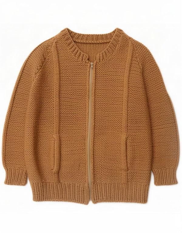 Vintage Womens Cardigan Pulover UK 16 Large Brown