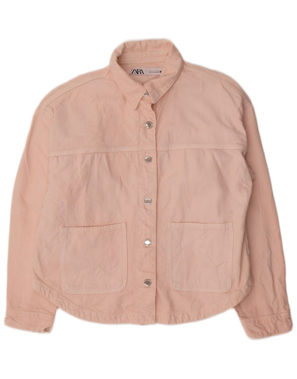 Jachetă de blugi supradimensionată pentru femei Zara UK 10 mic, roz, bumbac