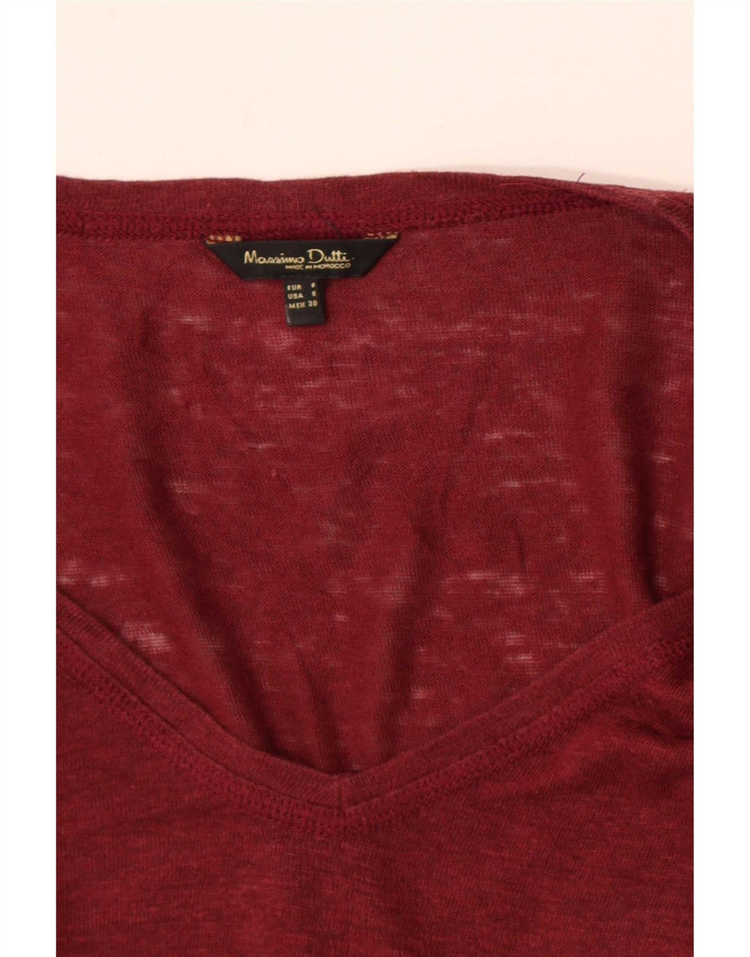 Massimo Dutti Tricou pentru femei Top UK 10 Small Burgundy