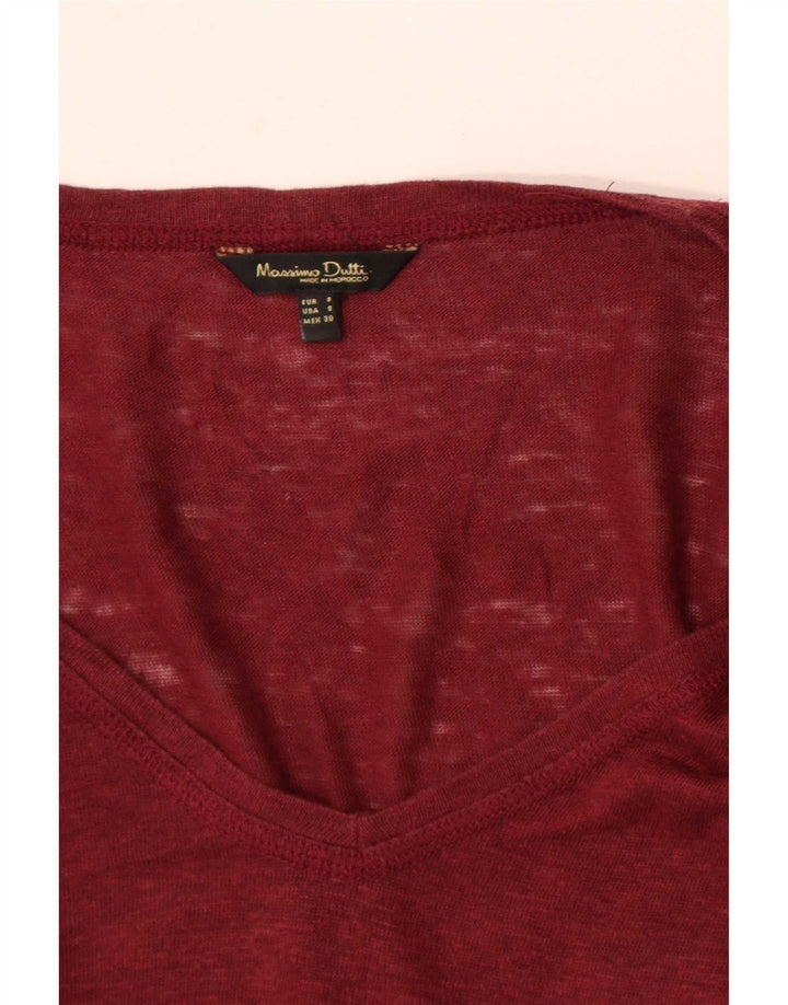 Massimo Dutti Tricou pentru femei Top UK 10 Small Burgundy