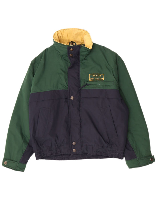Jachetă vintage pentru bărbați UK 44 2XL, bumbac color bloc verde
