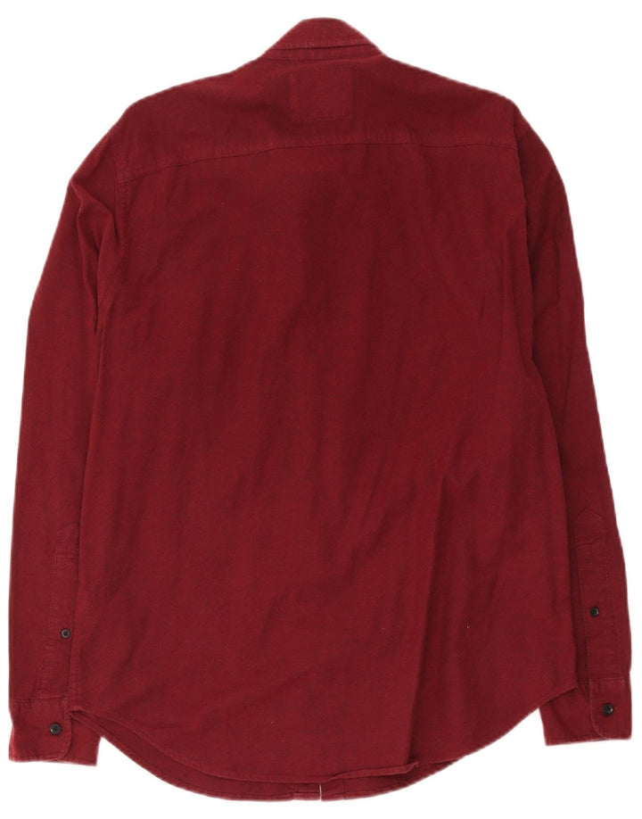Cămașă Hollister pentru bărbați, bumbac burgundy mediu
