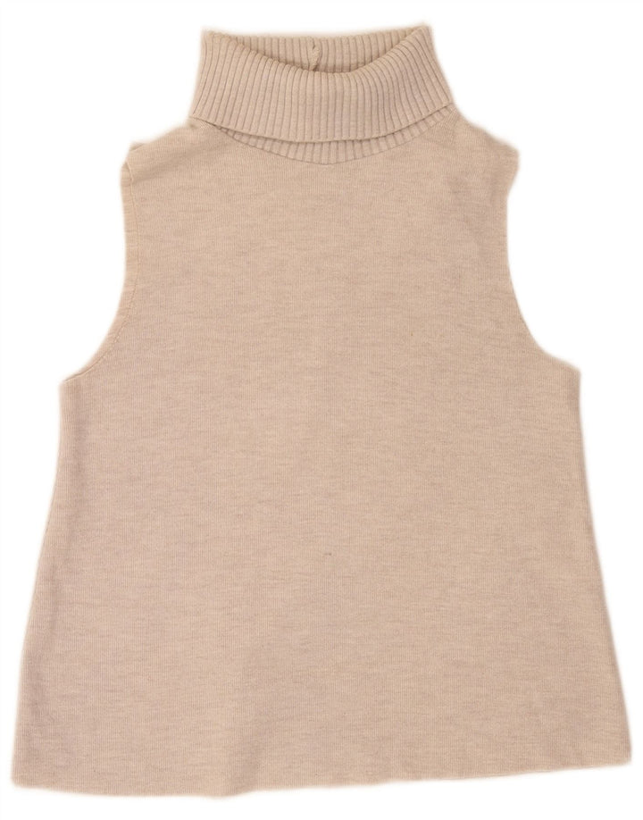 Top cu vestă cu gât rulat Zara UK 12 Bej mediu