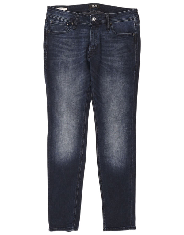 Blugi pentru bărbați Jack & Jones Liam skinny W33 L32 bumbac bleumarin