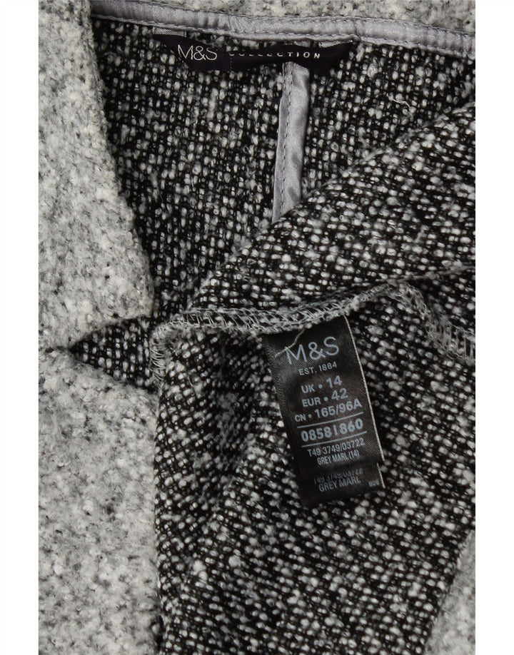 Palton deschis pentru femei Marks & Spencer UK 14, mare, gri poliester cu pete