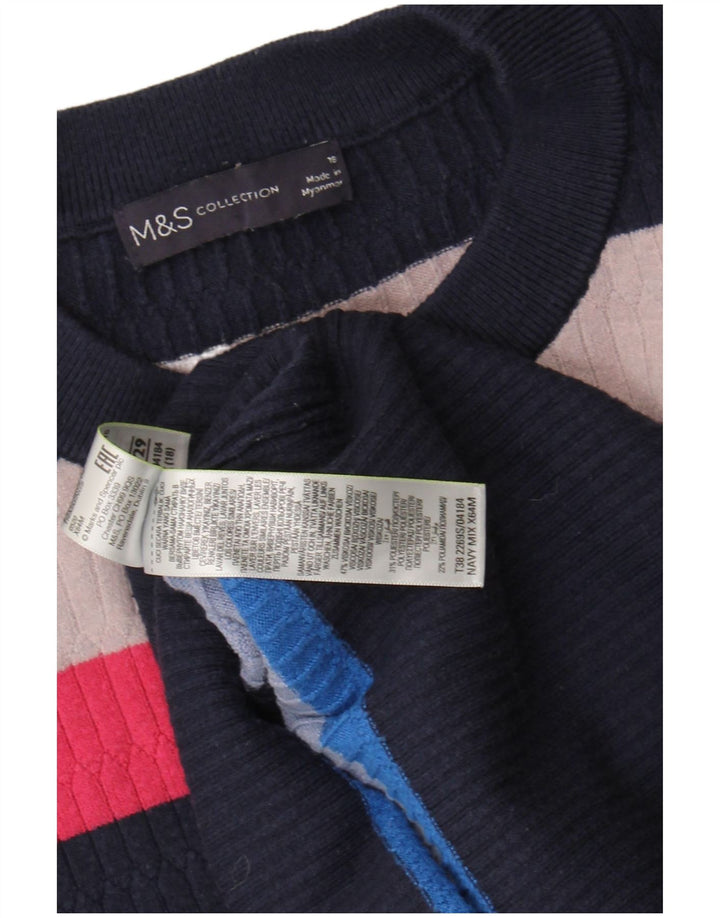 Pulover pentru femei Marks & Spencer cu decolteu triplu, UK 18 XL, multicolor