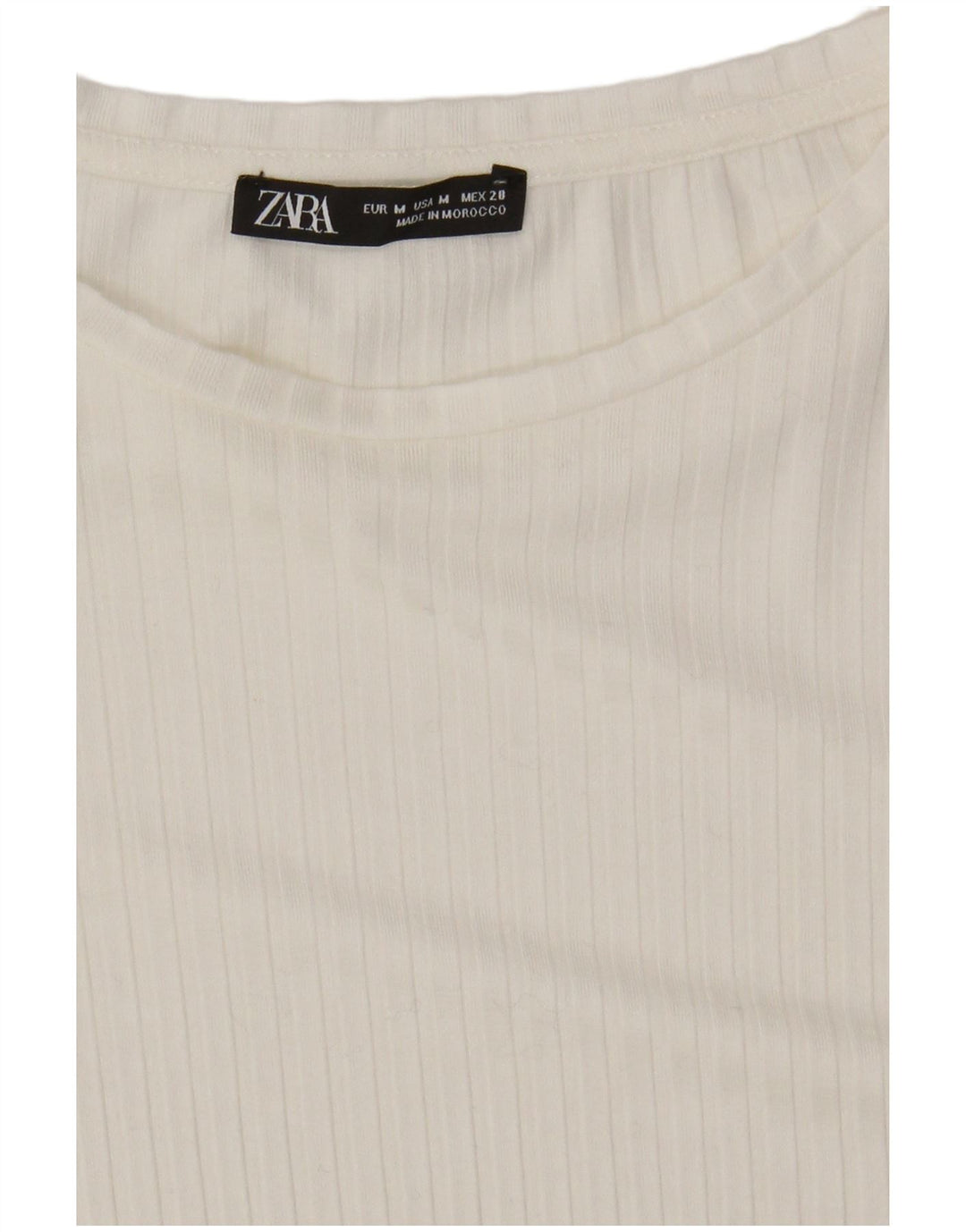 ZARA Womens T-Shirt Top UK 12 Medium White Viscose