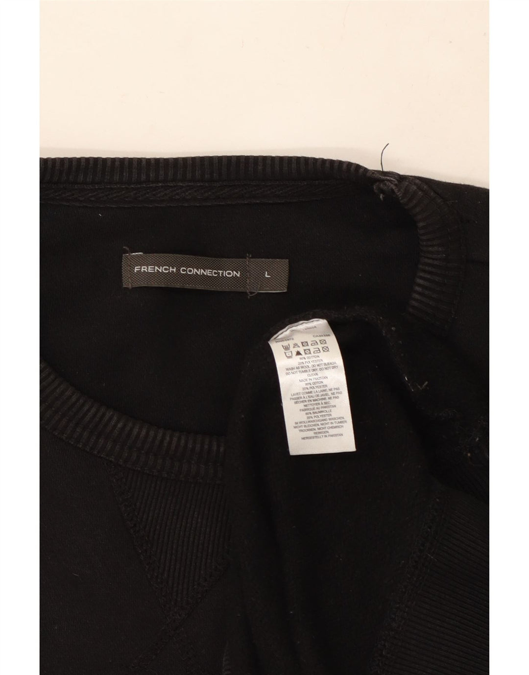 FRENCH CONNECTION Hanorac pentru bărbați Pulover mare din bumbac negru