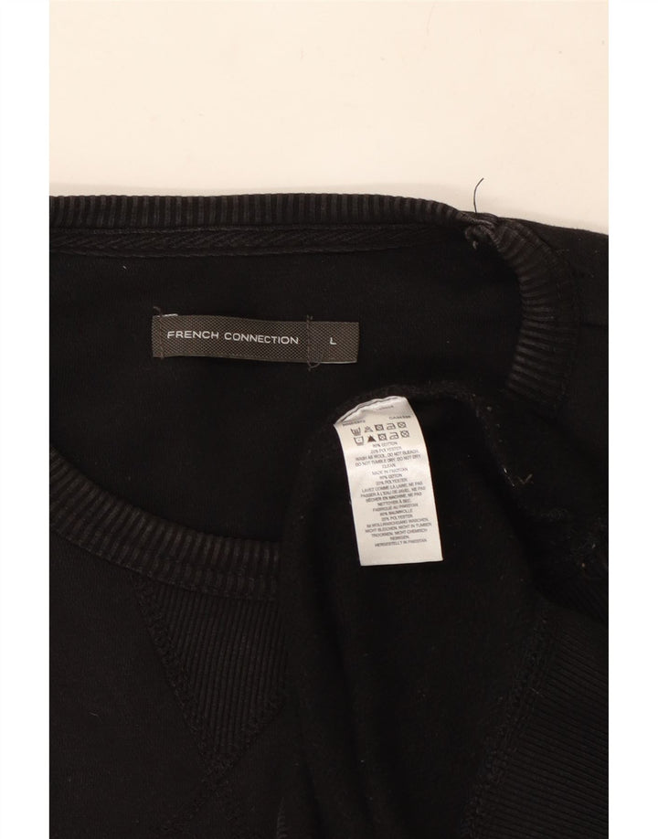 FRENCH CONNECTION Hanorac pentru bărbați Pulover mare din bumbac negru