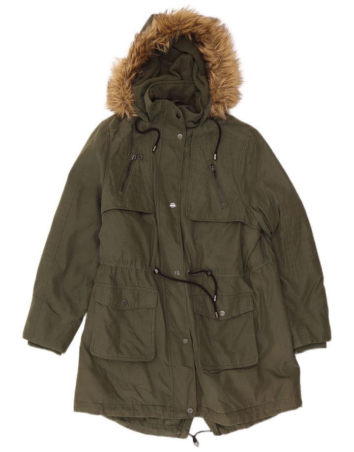 Jachetă parka cu glugă pentru femei Marks & Spencer UK 16, mare, kaki, poliester