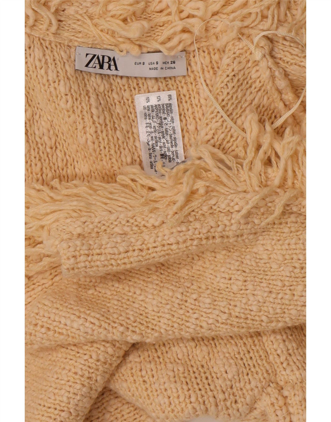 Pulover cardigan deschis pentru femei Zara, mic bumbac alb