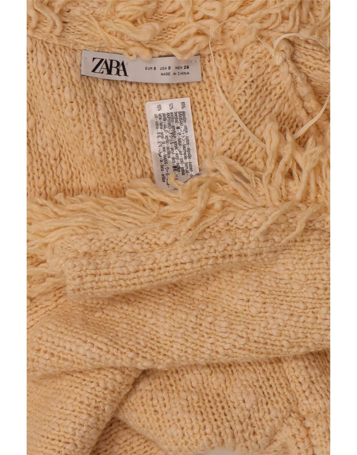 Pulover cardigan deschis pentru femei Zara, mic bumbac alb