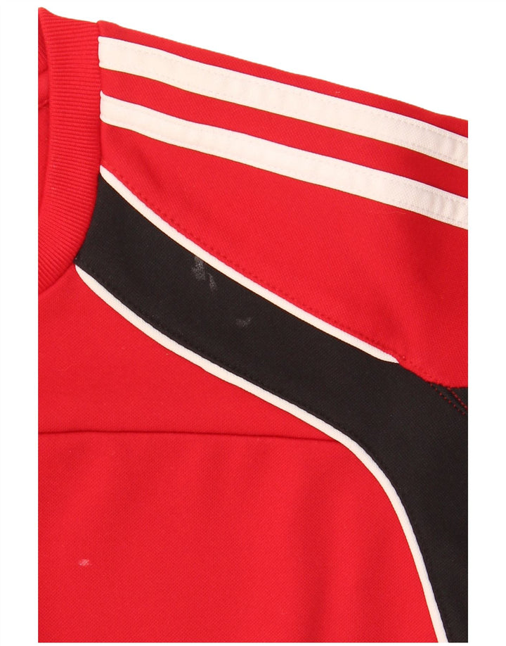 Pulover Adidas pentru bărbați, UK 38/40, roșu mediu, poliester color bloc