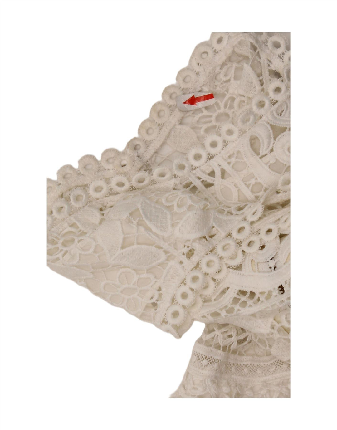 Rochie cu etaje din dantelă fără mâneci Guess UK 12 Poliester alb mediu