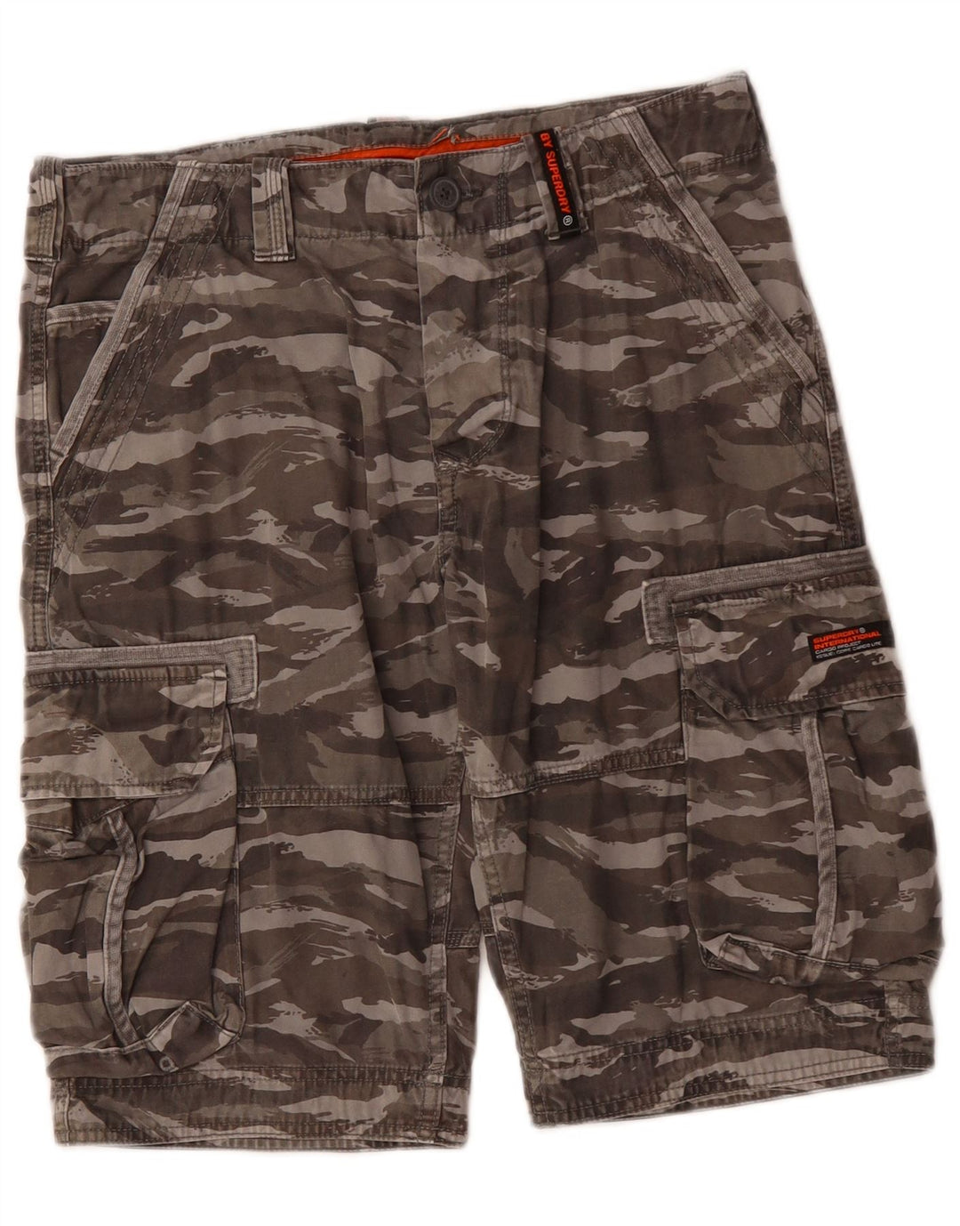 Pantaloni scurți cargo pentru bărbați SUPERDRY W31, bumbac camuflaj mediu kaki