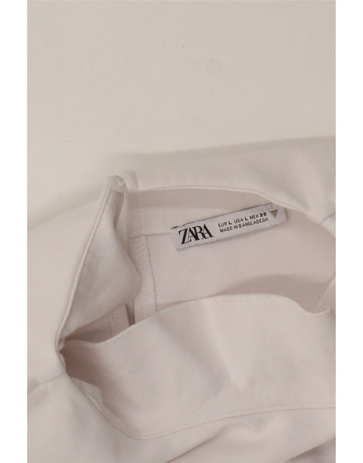 Bluză Crop fără mâneci pentru femei Zara UK 14 Large White