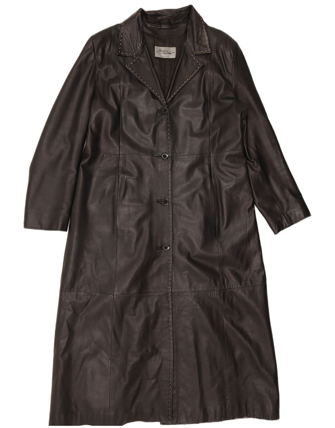 Palton din piele vintage pentru femei UK 18 XL din piele neagră