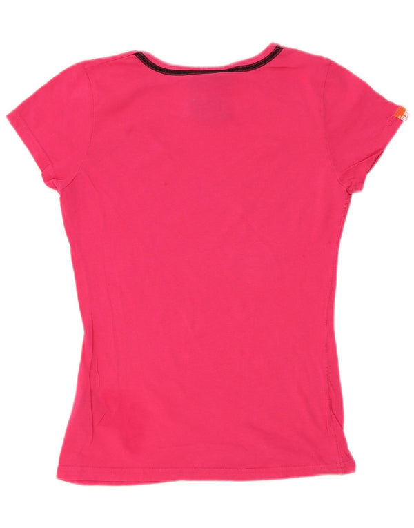 Tricou grafic Superdry pentru femei Top UK 10 Small Pink Bumbac