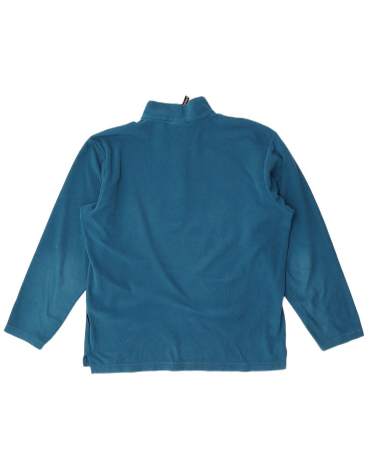 Pulover Jack Wolfskin pentru bărbați, cu fermoar și gât, din lână, UK 36/38, poliester albastru mediu