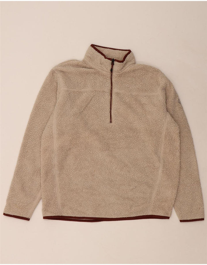 Pulover pentru bărbați Eddie Bauer, cu fermoar, lână, bej, poliester