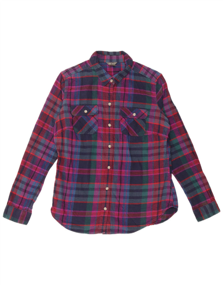 Cămașă de flanel pentru femei EDDIE BAUER UK 10 Bumbac carouri multicolore mici