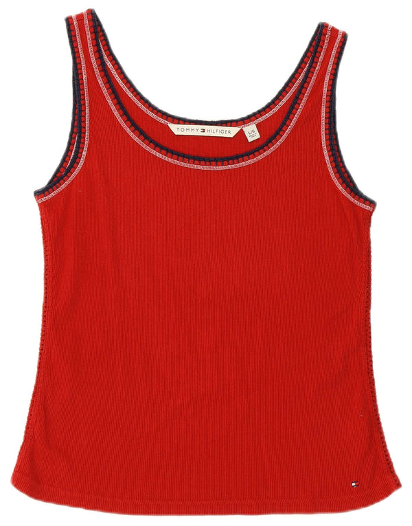 TOMMY HILFIGER Vest Top pentru femei UK 16 Mare Bumbac rosu