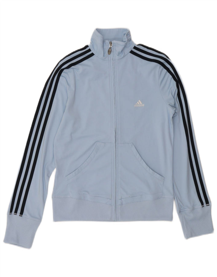 Jachetă de top pentru trening Adidas pentru femei UK 12 Poliester albastru mediu